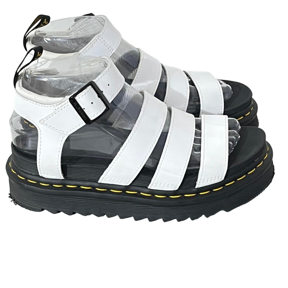 Dr. Martens Blaire Hydro Leather Strap Sandals White‎ Women's Size 6